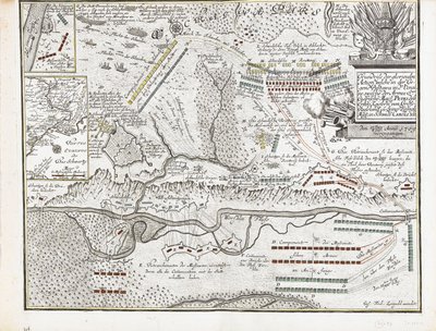 Kort over slaget ved Poltava den 27. juni 1709 af Joseph Friedrich Leopold