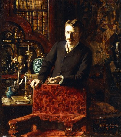 En gentleman i et interiør, 1881 af Joseph Gabriel Aubrun