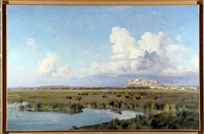 Landskab af Camargue (olie på lærred) af Joseph Garibaldi