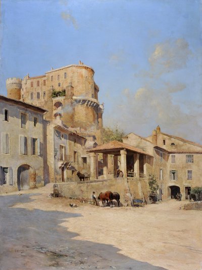 Isnard-slottet i Suze la Rousse (Suze-la-Rousse) af Joseph Garibaldi