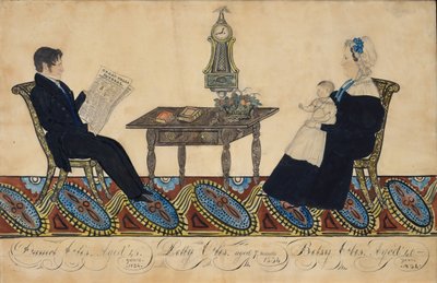 hr. og fru Daniel Otis og barn, 1834. af Joseph H Davis