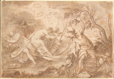 Forskellige guder og gudinder: Ceres, Venus, Mars og Merkur af Joseph Heintz d.Æ.