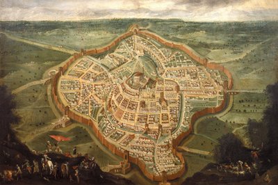 Kort over byen Udine, midten af det 17. århundrede, midten af det 17. århundrede.. af Joseph Heintz the Younger