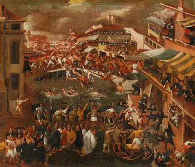 Ponte dei Pugni i Venedig. af Joseph Heintz the Younger