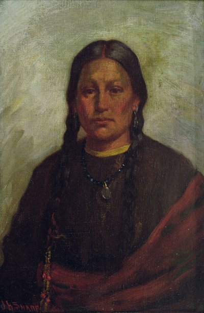 Datter af høvding Lille Høvding (olie på lærred) af Joseph Henry Sharp