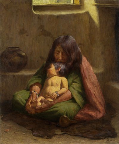 Indisk mor og baby af Joseph Henry Sharp