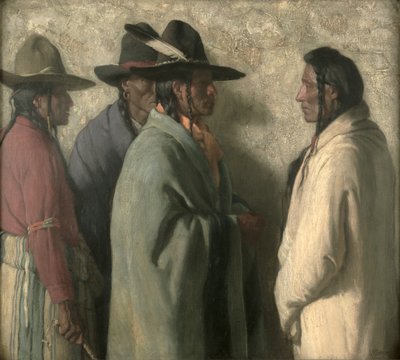 Young Chiefs Mission, ca. 1919 (olie på lærred) af Joseph Henry Sharp