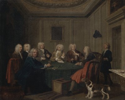En klub af herrer, ca. 1730. af Joseph Highmore