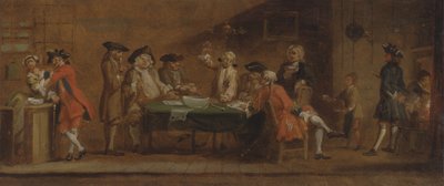 Figurer i et værtshus eller kaffehus, ca. 1725 eller efter 1750. af Joseph Highmore