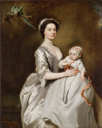Fru Sharpe og barn af Joseph Highmore