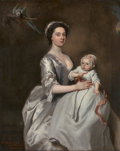 Fru Sharpe og hendes barn af Joseph Highmore