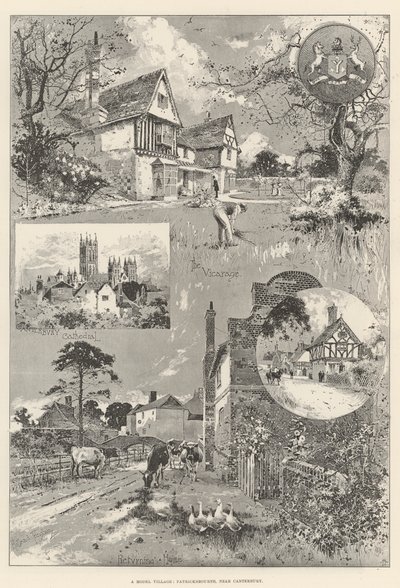 A Model Village, Patricksbourne, nær Canterbury af Joseph Holland Tringham