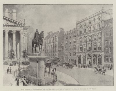 Hovedkontor, i Cornhill, for den britiske afdeling af Mutual Life Insurance Company i New York af Joseph Holland Tringham