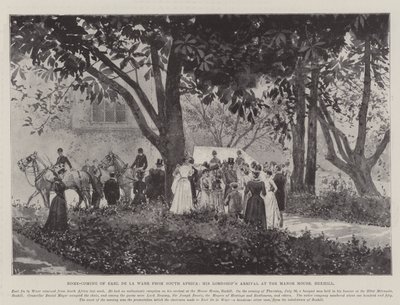 Earl de la Warrs hjemkomst fra Sydafrika, hans herredømmes ankomst til herregården, Bexhill af Joseph Holland Tringham