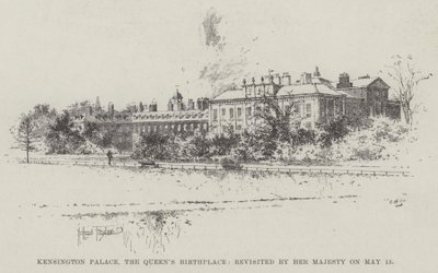 Kensington Palace, Dronningens fødested, genbesøgt af Hendes Majestæt den 15. maj af Joseph Holland Tringham