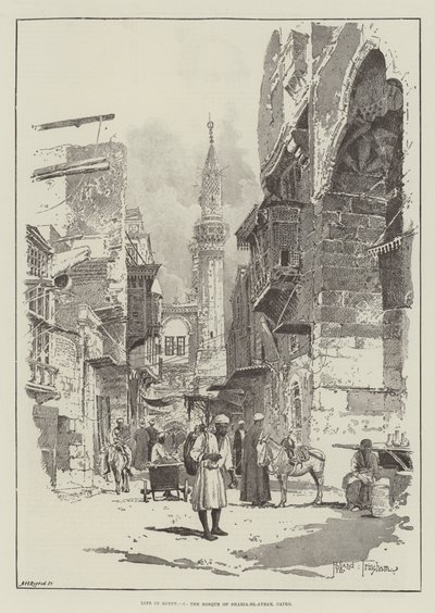 Livet i Egypten, moskeen Sharia-el-Aybar, Kairo af Joseph Holland Tringham