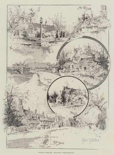 Rambling Sketches, Broadway, Worcestershire af Joseph Holland Tringham