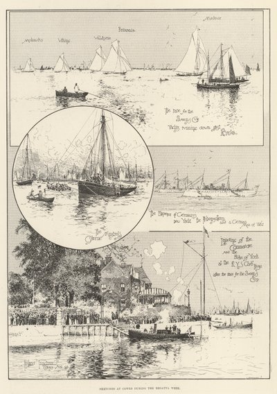 Skitser i Cowes under regattaugen af Joseph Holland Tringham