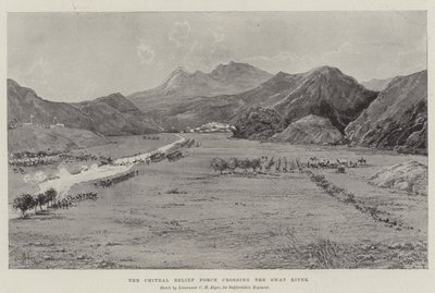 Chitral Relief Force krydser Swat-floden af Joseph Holland Tringham