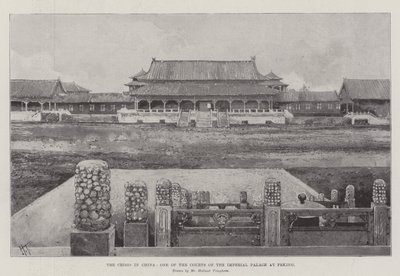 Krisen i Kina, en af domstolene i det kejserlige palads i Peking af Joseph Holland Tringham