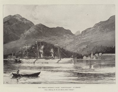 Den tyske Kejsers Yacht Hohenzollern ved Bergen af Joseph Holland Tringham