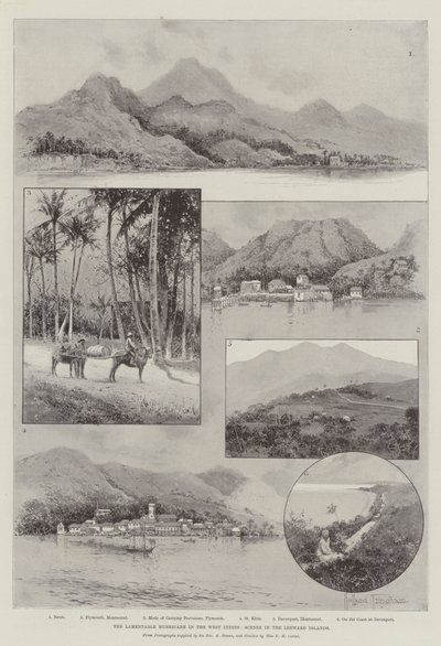 Den beklagelige orkan i Vestindien, scener på Leeward-øerne af Joseph Holland Tringham
