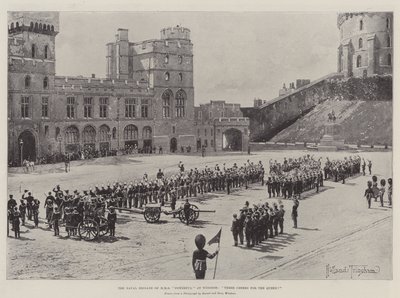 Naval Brigade of HMS Powerful i Windsor, Tre Skål for Dronningen! af Joseph Holland Tringham