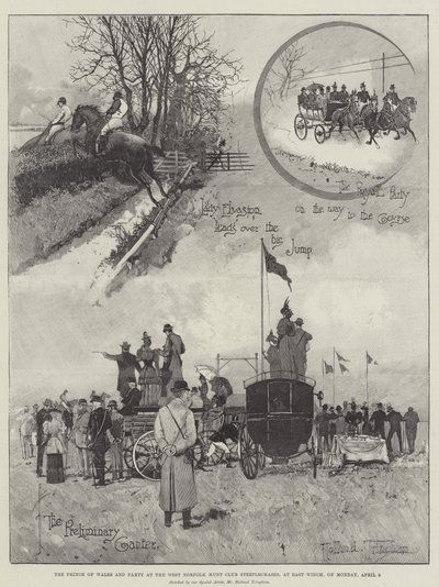 Prinsen af Wales og fest ved West Norfolk Hunt Club Steeplechases, ved East Winch, mandag den 9. april af Joseph Holland Tringham
