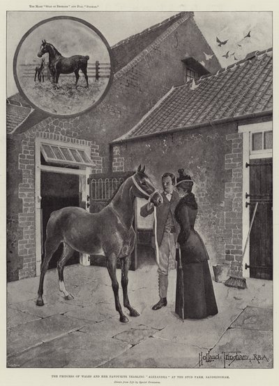 Prinsessen af Wales og hendes yndlingsårige Alexandra på Stud Farm, Sandringham af Joseph Holland Tringham