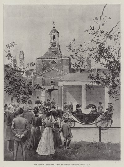 Dronningen i London, Hendes Majestæt På vej til Kensington Palace, 15. maj af Joseph Holland Tringham