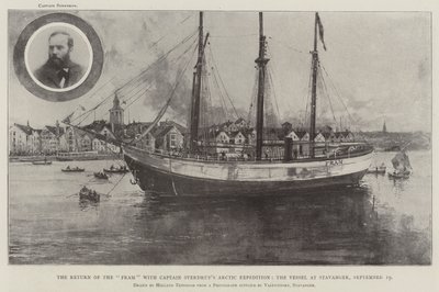 Framens tilbagevenden med kaptajn Sverdrups arktiske ekspedition, fartøjet i Stavanger, 19. september af Joseph Holland Tringham