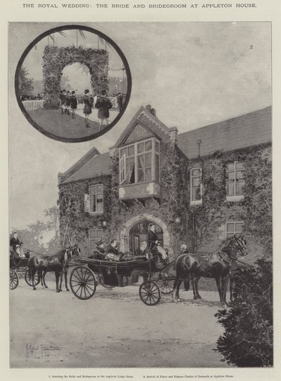 Det kongelige bryllup, bruden og brudgommen på Appleton House af Joseph Holland Tringham
