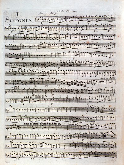 Side med partitur af Symfoni i u-dur af Pleyel af Joseph Ignace Pleyel
