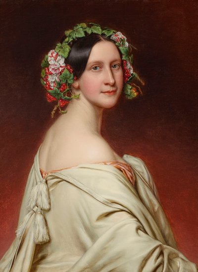 Portræt af skuespillerinden Charlotte von Hagn 1809-1891, 1850. af Joseph Carl Stieler