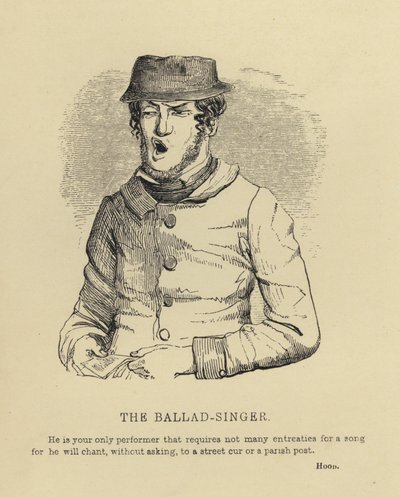 Kenny Meadows: The Ballad-Singer (gravering) af Joseph Kenny (after) Meadows