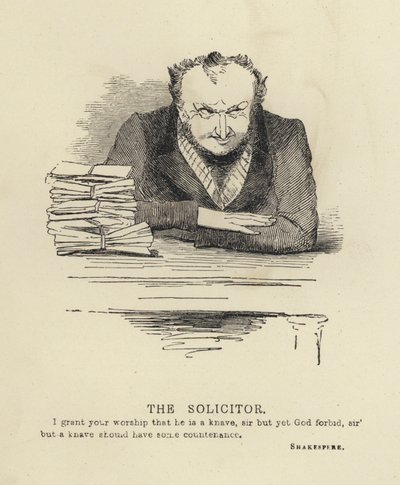 Kenny Meadows: The Solicitor (gravering) af Joseph Kenny (after) Meadows