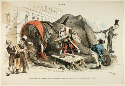 Et dårligt tilfælde af forbrug, fra Puck af Joseph Keppler
