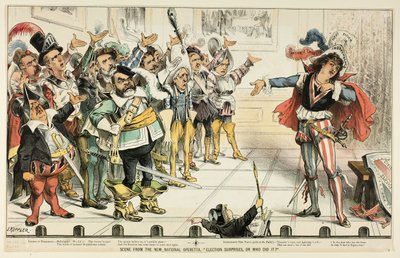 Scene fra den nye nationale operette, fra Puck af Joseph Keppler