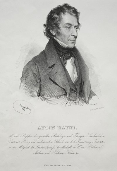 Portræt af Dr. Anton Hayne, 1840. af Joseph Kriehuber