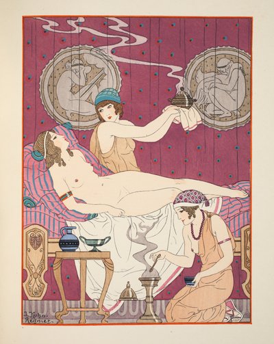 Aromatiske røgninger, illustration fra "The Works of Hippocrates", 1934 af Joseph Kuhn Regnier
