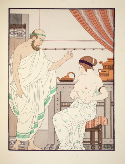 Fysisk undersøgelse, illustration fra "The Works of Hippocrates", 1934 af Joseph Kuhn Regnier