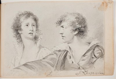Portræt af en kvinde og en mand (Ofelia og selvportræt som Hamlet?) af Joseph Lange