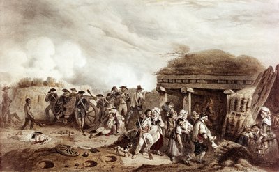Basstans kamp modsætter franskmændene kommanderet af general Moncey mod spanierne. Konfrontationen fandt sted i Bastan-dalen den 24. juli af Joseph Louis Hippolyte Bellange