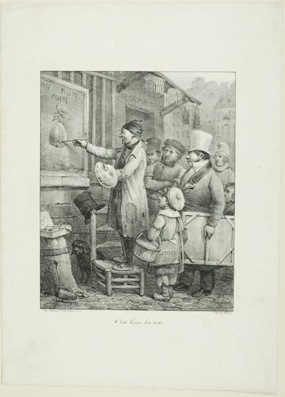 Hvor smuk er kunsten, fra Croquis Lithographiques...1823 af Joseph Louis Hippolyte Bellange