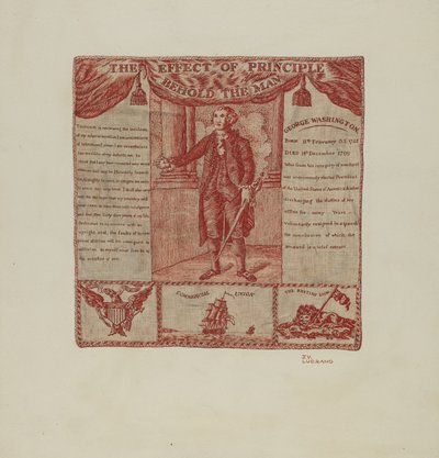 Trykt tekstil fra George Washington, ca. 1939. af Joseph Lubrano