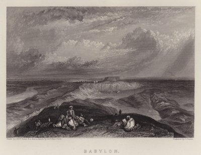 Babylon (farve litho) af Joseph Mallord William (after) Turner