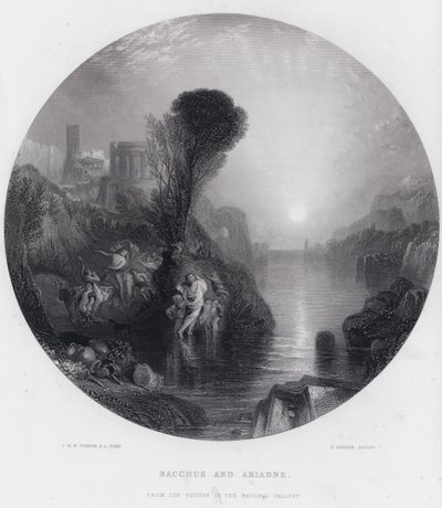 Bacchus og Ariadne (gravering) af Joseph Mallord William (after) Turner