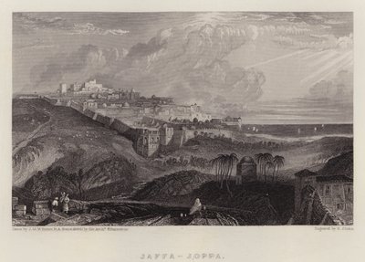 Jaffa, Joppa (farve litho) af Joseph Mallord William (after) Turner
