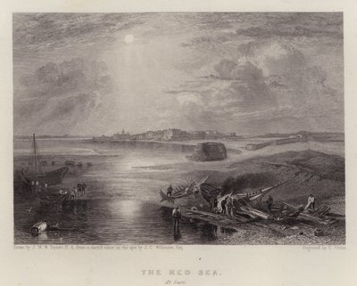 Det Røde Hav, ved Suez (farve litho) af Joseph Mallord William (after) Turner