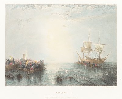Hvalfangere. Fra billedet i National Gallery af Joseph Mallord William (after) Turner